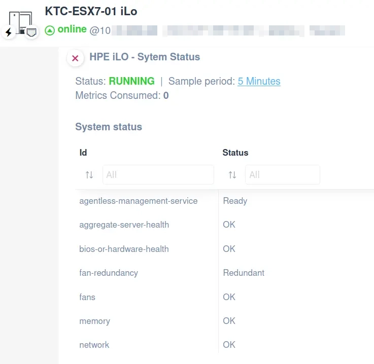 HPE iLO System Status